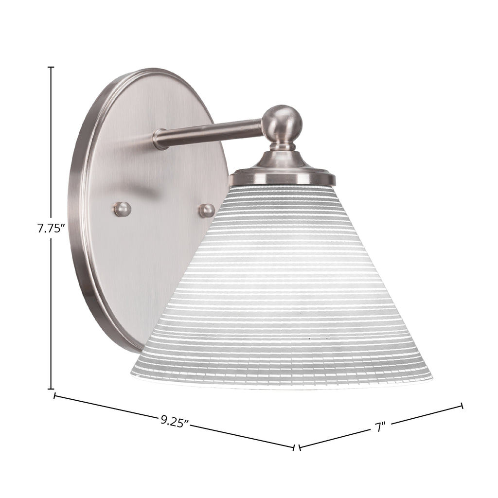 Capri One Light Wall Sconce in Brushed Nickel with 7" White Matrix Shade