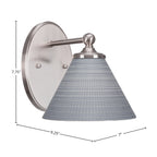 Capri One Light Wall Sconce in Brushed Nickel with 7" Gray Matrix Shade
