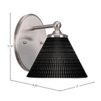 Capri One Light Wall Sconce in Brushed Nickel with 7" Black Matrix Shade