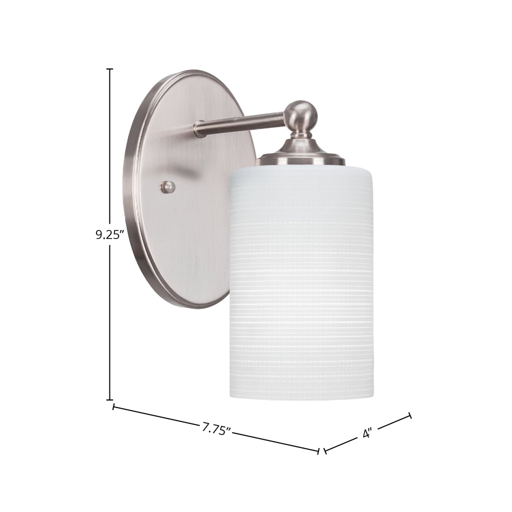 Capri One Light Wall Sconce in Brushed Nickel with 4" White Matrix Shade