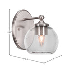 Capri One Light Wall Sconce in Brushed Nickel with 5.75" Clear Bubble Shade