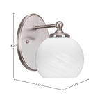 Capri One Light Wall Sconce in Brushed Nickel with 5.75" White Marble Shade