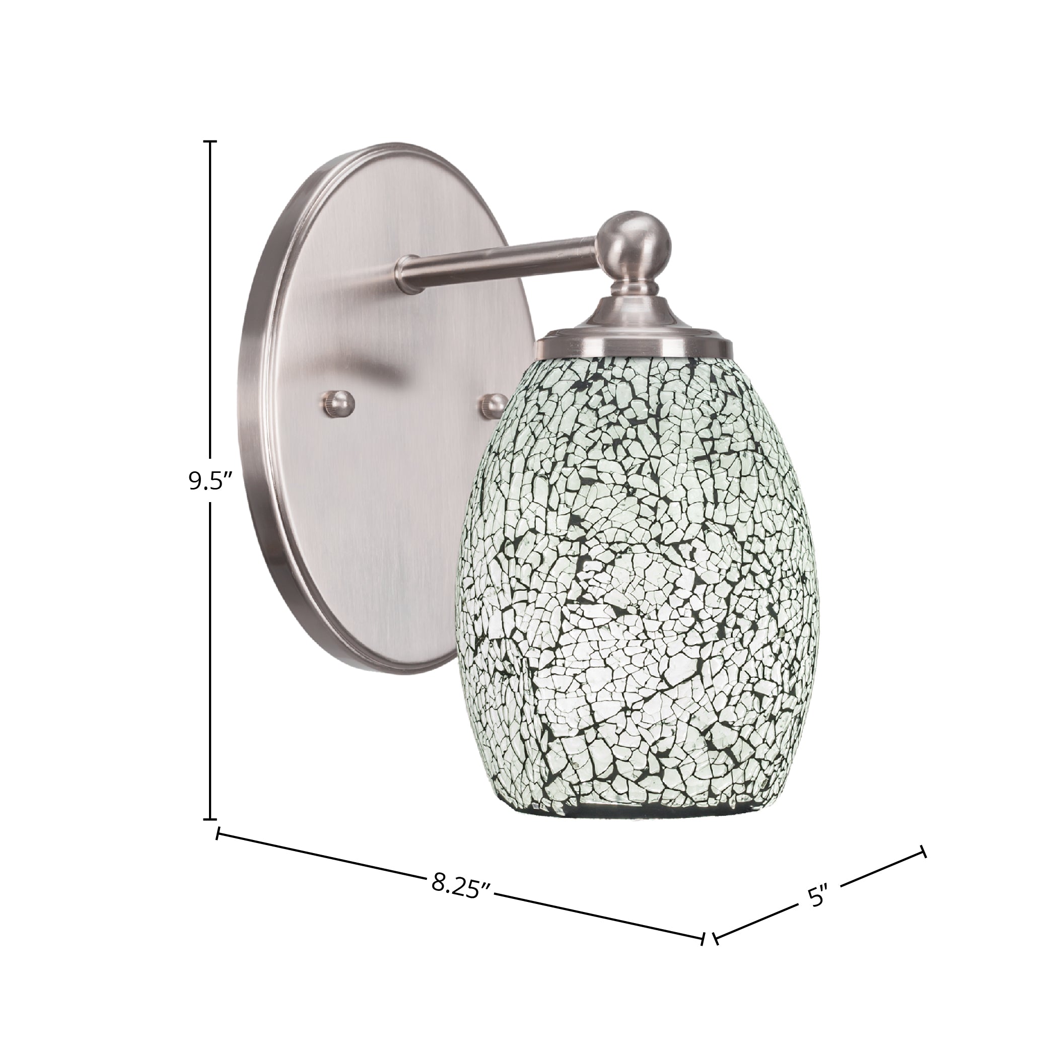 Capri One Light Wall Sconce in Brushed Nickel with 5" Black Fusion Shade