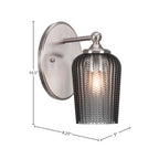 Capri One Light Wall Sconce in Brushed Nickel with 5" Smoke Textured Shade