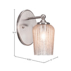 Capri One Light Wall Sconce in Brushed Nickel with 5" Silver Textured Shade