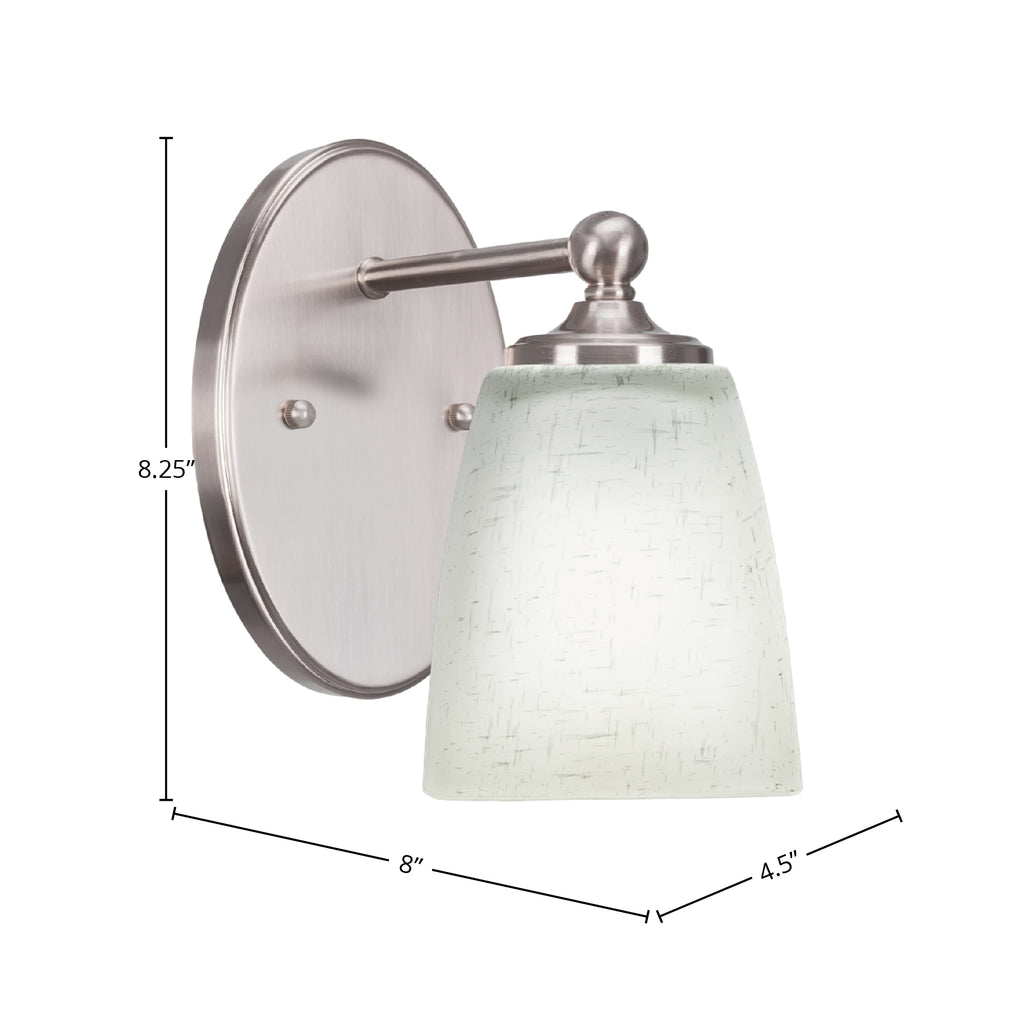 Capri One Light Wall Sconce in Brushed Nickel with 4.5" Square White Muslin Shade