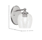 Capri One Light Wall Sconce in Brushed Nickel with 6" Smoke Bubble Shade