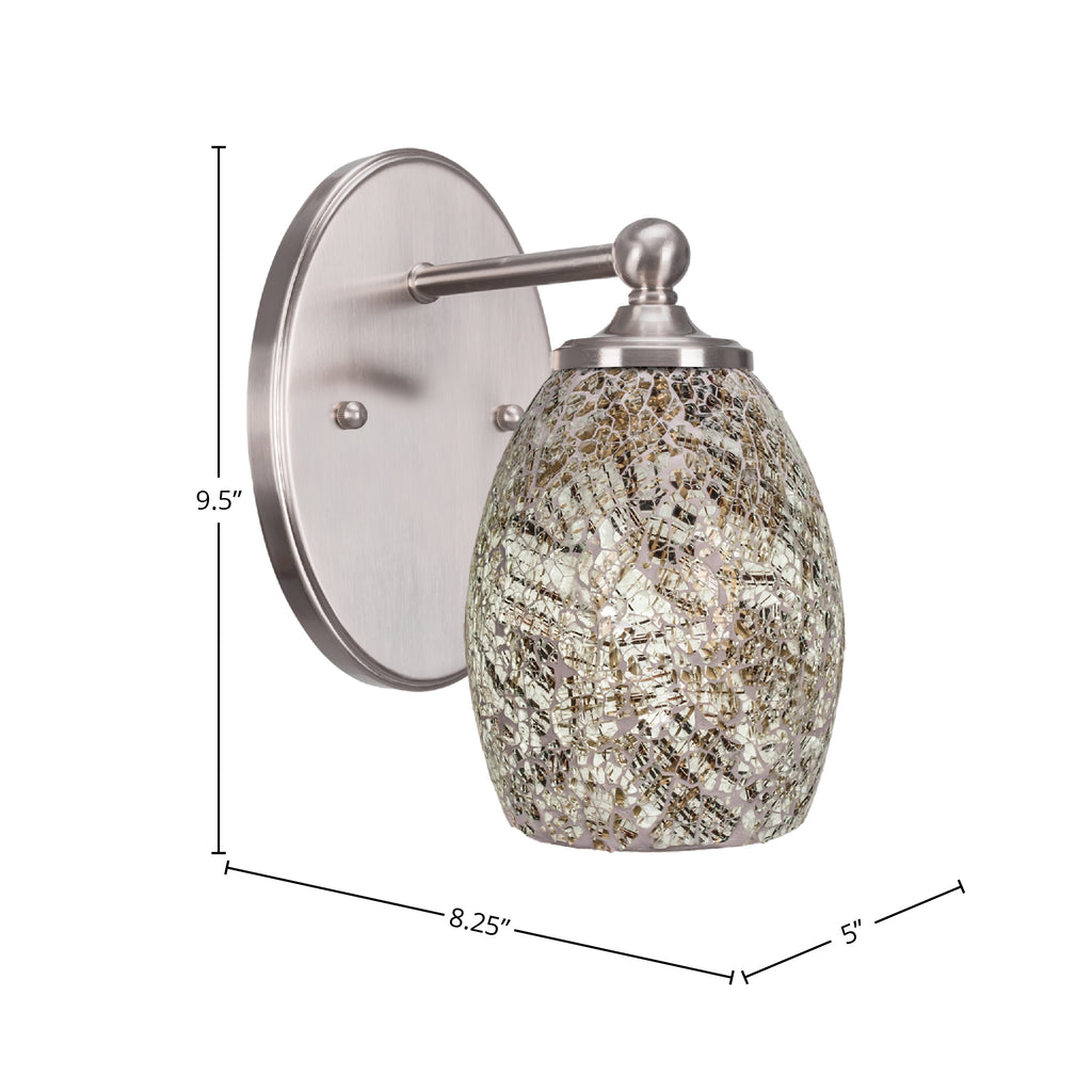 Capri One Light Wall Sconce in Brushed Nickel with 5" Natural Fusion Shade
