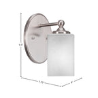 Capri One Light Wall Sconce in Brushed Nickel with 4" Square White Muslin Shade