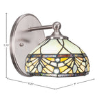 Capri One Light Wall Sconce in Brushed Nickel with 7" Royal Merlot Art Glass Shade