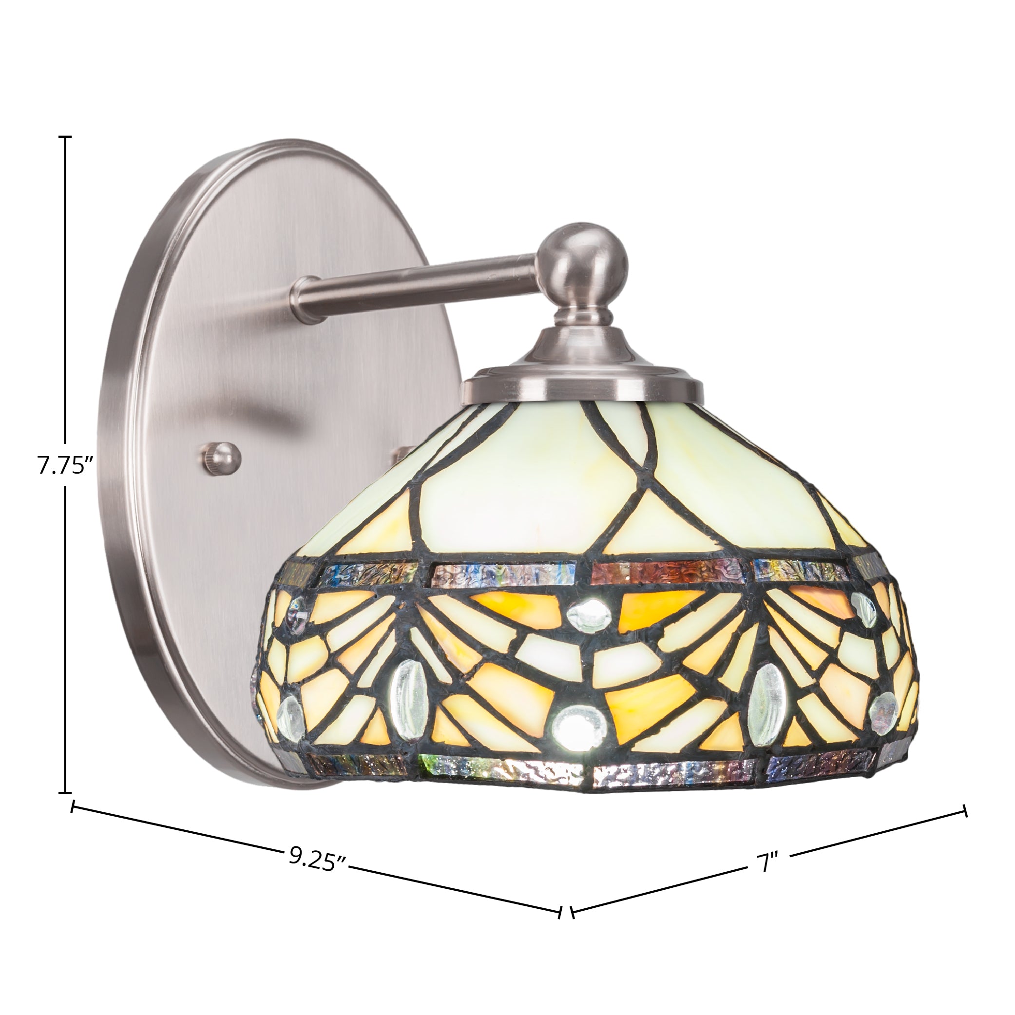 Capri One Light Wall Sconce in Brushed Nickel with 7" Royal Merlot Art Glass Shade