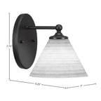 Capri One Light Wall Sconce in Matte Black with 7" White Matrix Shade