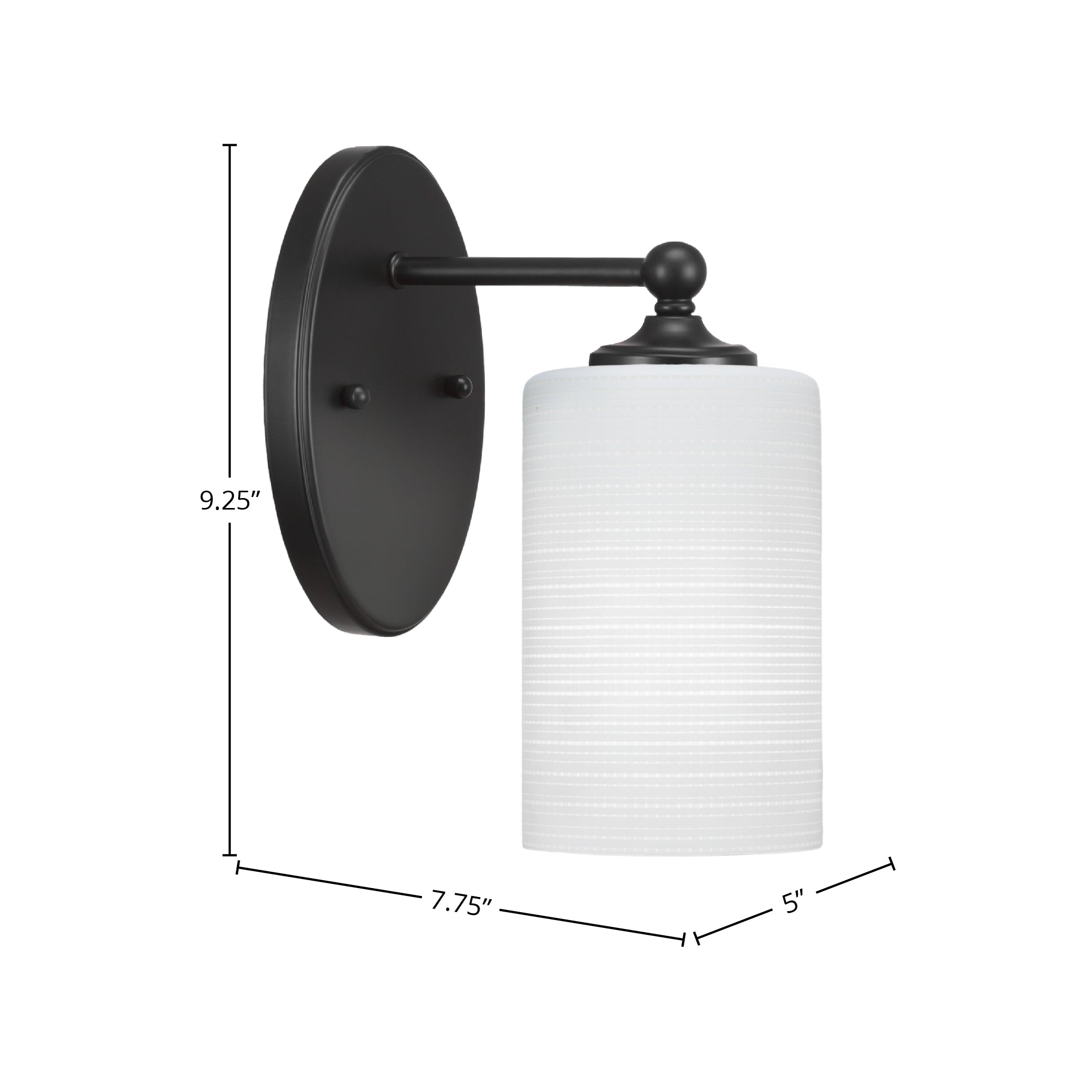 Capri One Light Wall Sconce in Matte Black with 4" White Matrix Shade