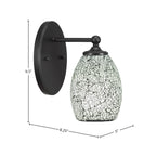 Capri One Light Wall Sconce in Matte Black with 5" Black Fusion Shade