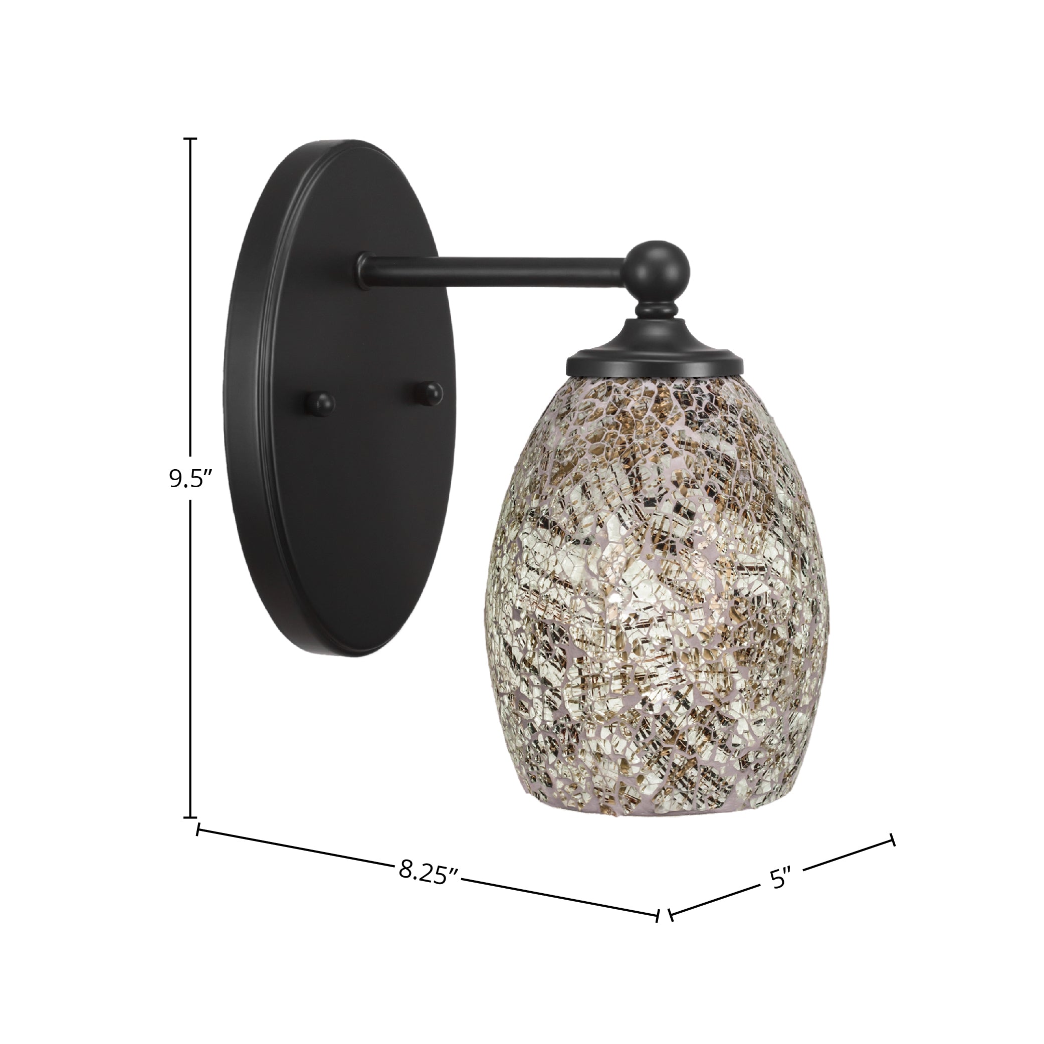 Capri One Light Wall Sconce in Matte Black with 5" Natural Fusion Shade