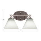 Capri Two Light Bath Bar in Brushed Nickel with 7" White Muslin Shade