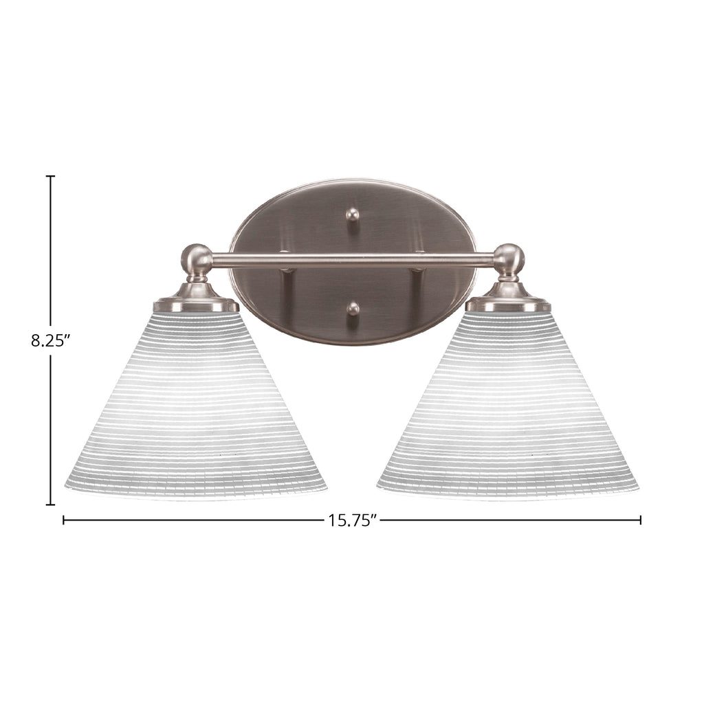 Capri Two Light Bath Bar in Brushed Nickel with 7" White Matrix Shade