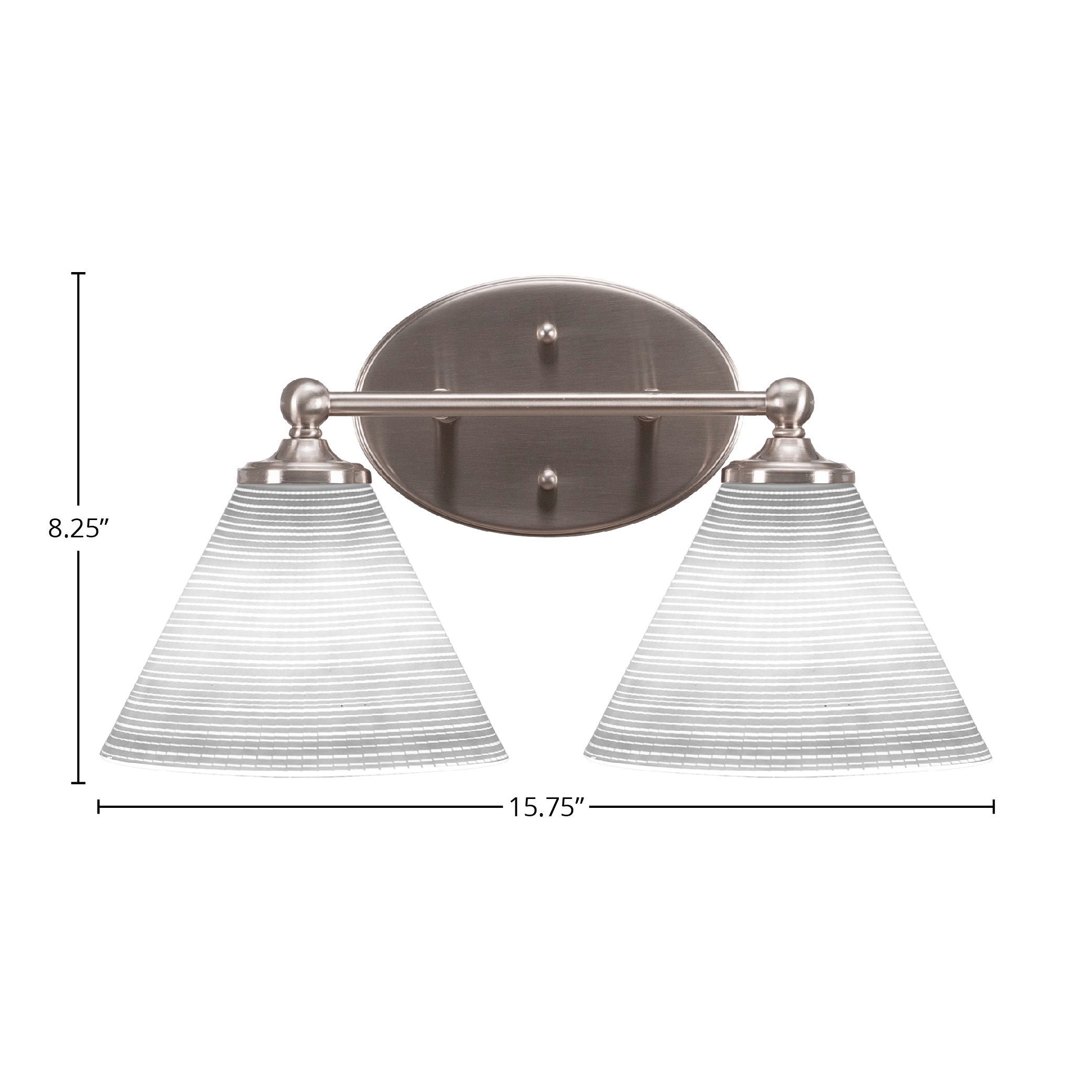 Capri Two Light Bath Bar in Brushed Nickel with 7" White Matrix Shade