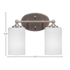 Capri Two Light Bath Bar in Brushed Nickel with 4" White Matrix Shade