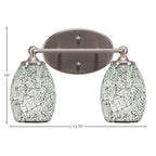 Capri Two Light Bath Bar in Brushed Nickel with 5" Black Fusion Shade