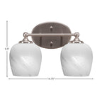 Capri Two Light Bath Bar in Brushed Nickel with 6" White Marble Shade