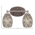 Capri Two Light Bath Bar in Brushed Nickel with 5" Natural Fusion Shade