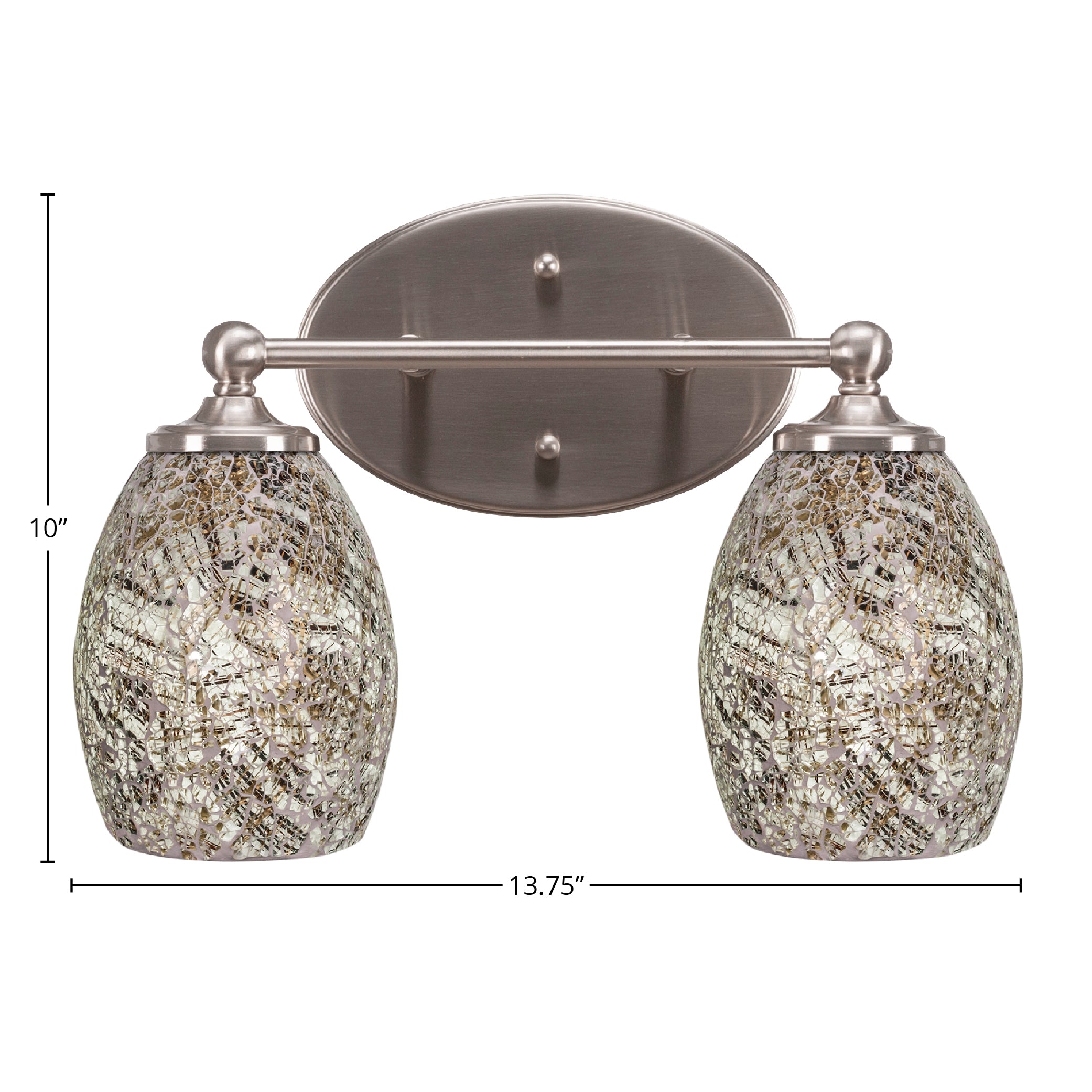 Capri Two Light Bath Bar in Brushed Nickel with 5" Natural Fusion Shade