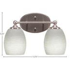 Capri Two Light Bath Bar in Brushed Nickel with 5" White Linen Shade