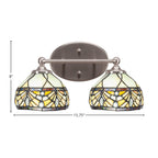 Capri Two Light Bath Bar in Brushed Nickel with 7" Royal Merlot Art Glass Shade