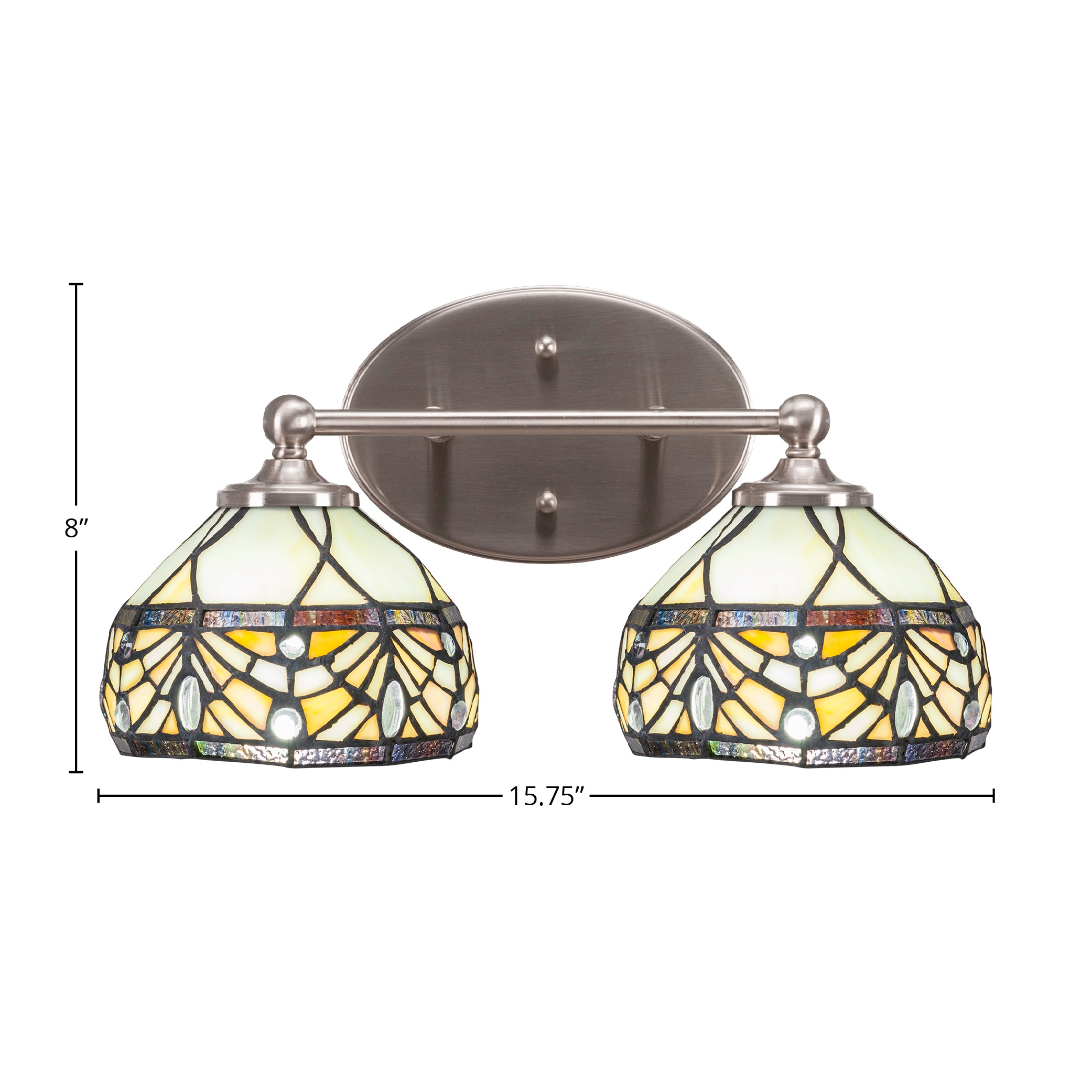 Capri Two Light Bath Bar in Brushed Nickel with 7" Royal Merlot Art Glass Shade