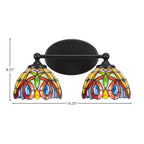 Capri Two Light Bath Bar in Matte Black with 7" Lynx Art Glass Shade