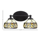 Capri Two Light Bath Bar in Matte Black with 7" Royal Merlot Art Glass Shade