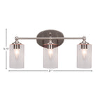 Capri Three Light Bath Bar in Brushed Nickel with 4" Clear Bubble Shade