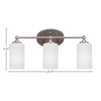 Capri Three Light Bath Bar in Brushed Nickel with 4" White Matrix Shade
