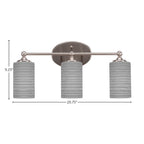 Capri Three Light Bath Bar in Brushed Nickel with 4" Gray Matrix Shade