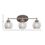 Capri Three Light Bath Bar in Brushed Nickel with 5.75" Smoke Bubble Shade