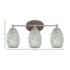 Capri Three Light Bath Bar in Brushed Nickel with 5" Black Fusion Shade