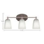 Capri Three Light Bath Bar in Brushed Nickel with 4.5" Square White Muslin Shade