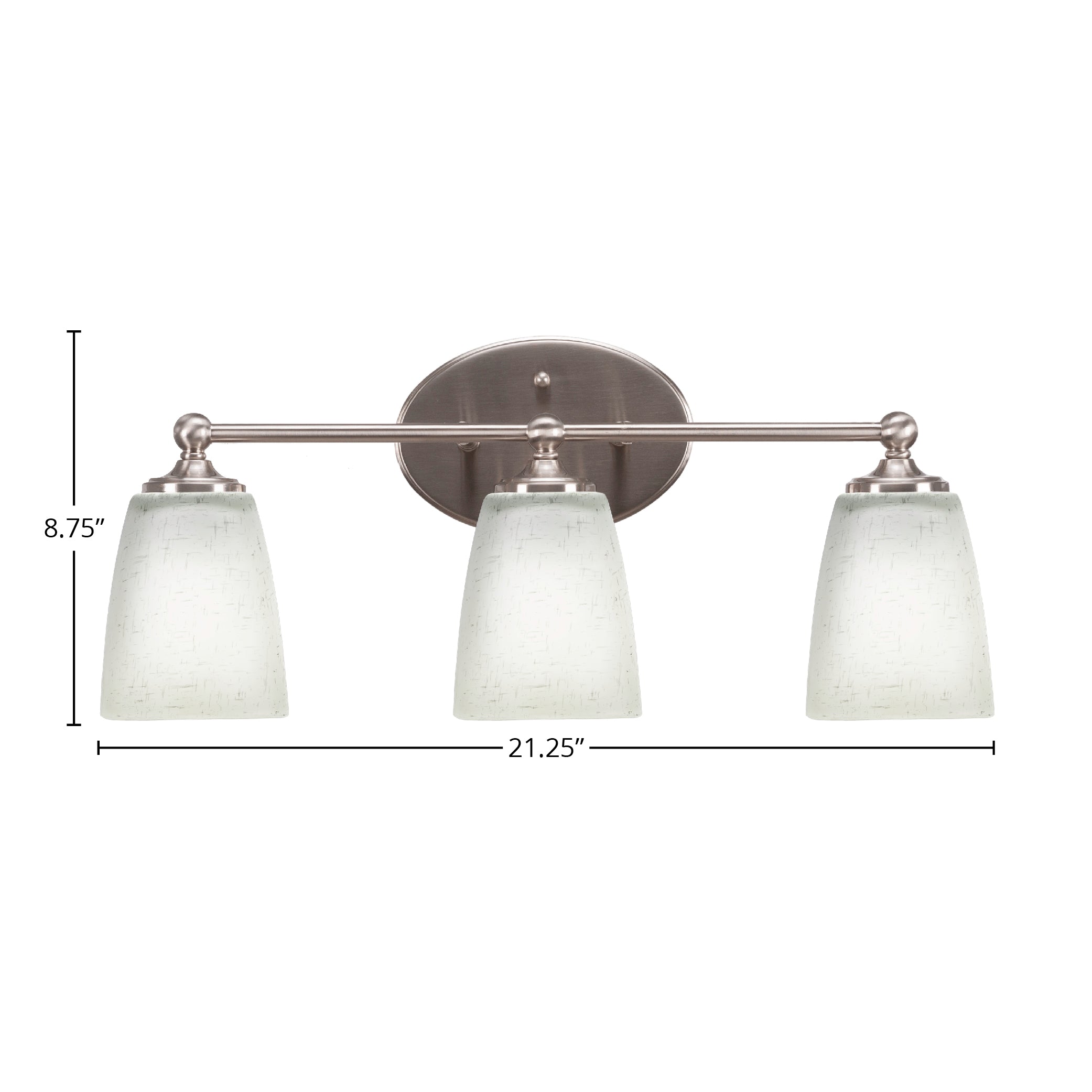Capri Three Light Bath Bar in Brushed Nickel with 4.5" Square White Muslin Shade