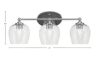 Capri Three Light Bath Bar in Brushed Nickel with 6" Smoke Bubble Shade