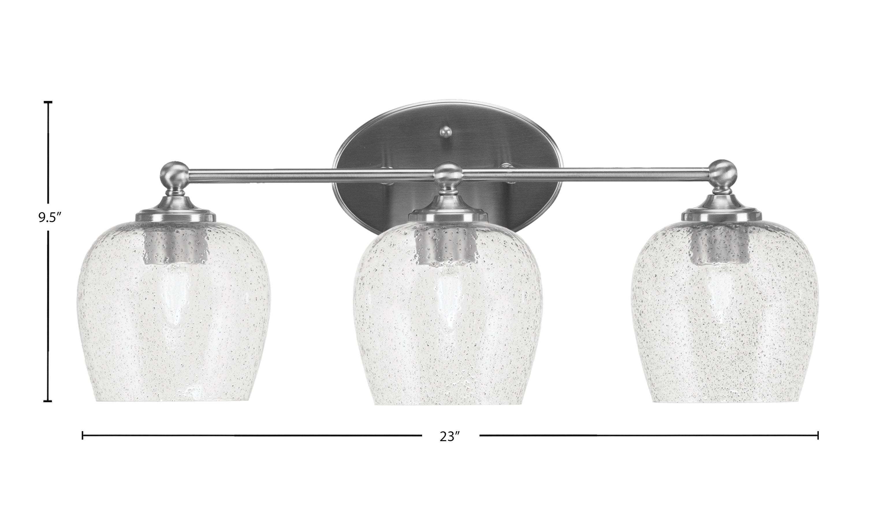 Capri Three Light Bath Bar in Brushed Nickel with 6" Smoke Bubble Shade