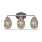Capri Three Light Bath Bar in Brushed Nickel with 5" Natural Fusion Shade