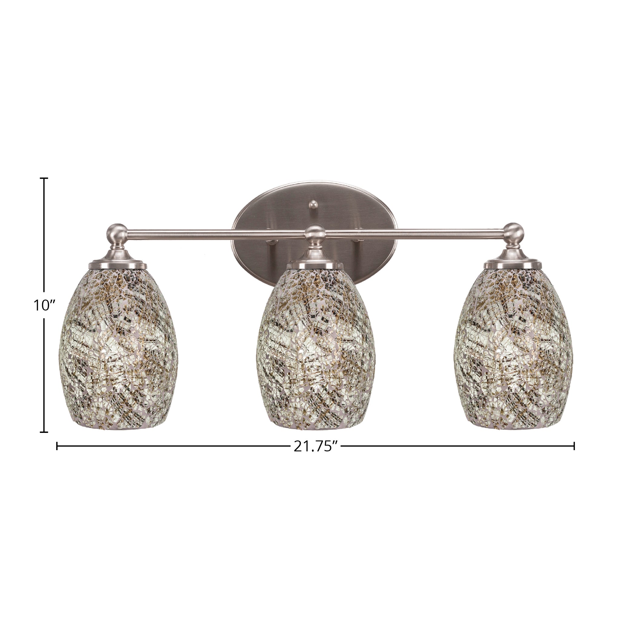 Capri Three Light Bath Bar in Brushed Nickel with 5" Natural Fusion Shade