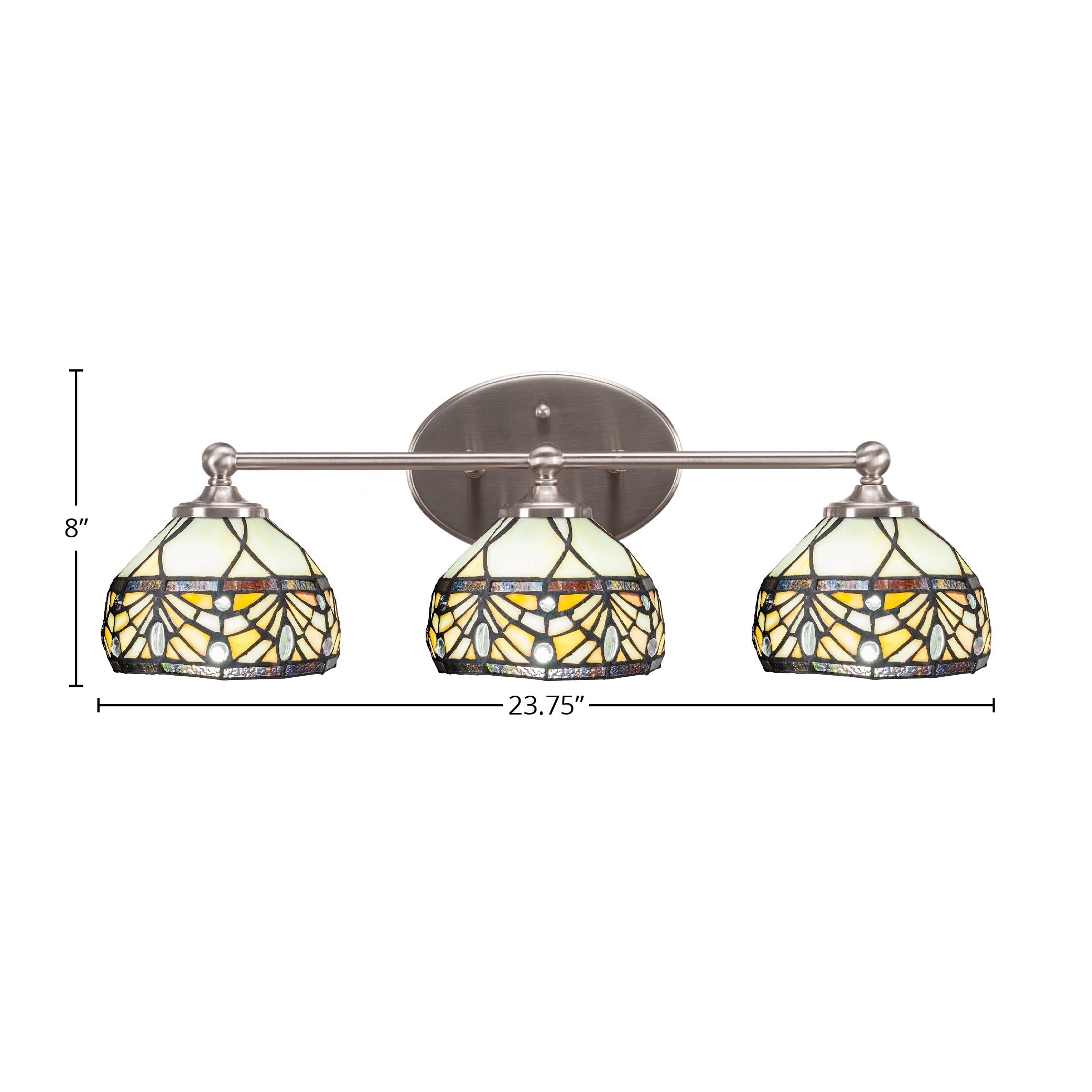 Capri Three Light Bath Bar in Brushed Nickel with 7" Royal Merlot Art Glass Shade