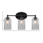 Capri Three Light Bath Bar in Matte Black with 4" Smoke Bubble Shade