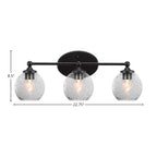 Capri Three Light Bath Bar in Matte Black with 5.75" Smoke Bubble Shade