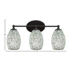 Capri Three Light Bath Bar in Matte Black with 5" Black Fusion Shade