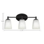 Capri Three Light Bath Bar in Matte Black with 4.5" Square White Muslin Shade