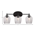 Capri Three Light Bath Bar in Matte Black with 6" Smoke Bubble Shade