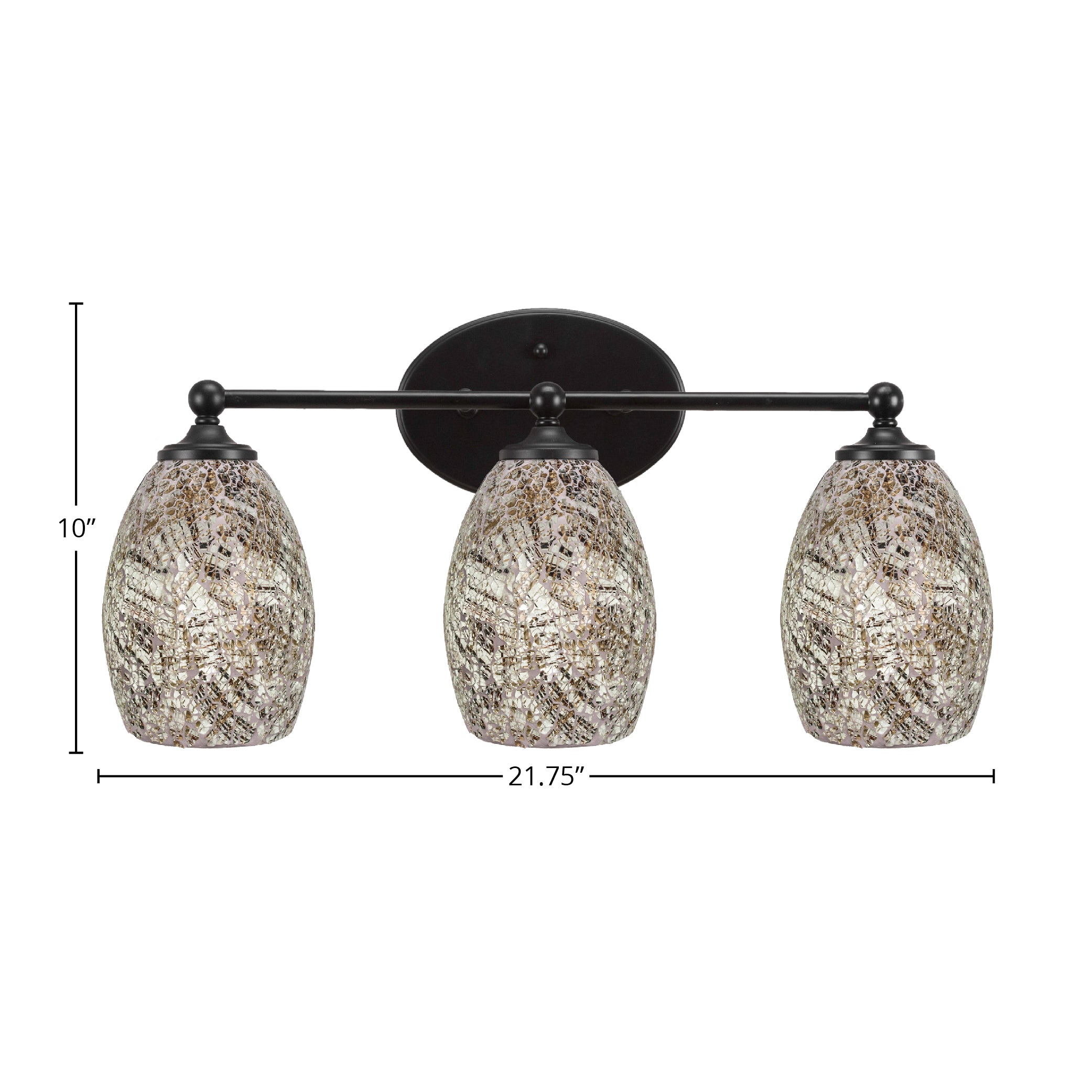 Capri Three Light Bath Bar in Matte Black with 5" Natural Fusion Shade